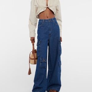 Frankie Shop Hailey High Rise Denim Cargo Pant
